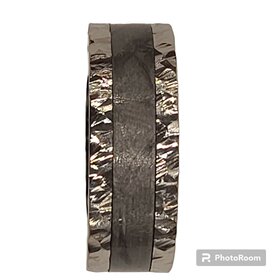 HEAVY STONE (R) HEAVYSTONE COB MET GENTS COBALT HAMMERED METEORITE BAND SIZE 10