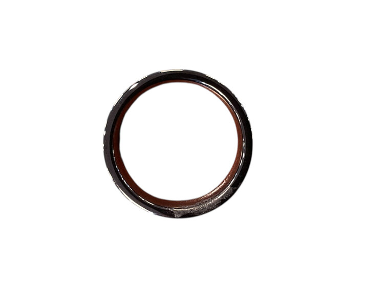 HEAVY STONE (R)HEAVYSTONE TAN MET SAN TANTULUM W/CRUSHED SAND METEORITE GOLD LEAF BAND SIZE 10 8MM