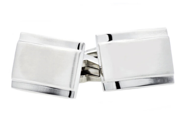BLACKJACK (X)BJ CUFFLINKS STAINLESS STEEL WITH SATIN BRUSH PATTERN