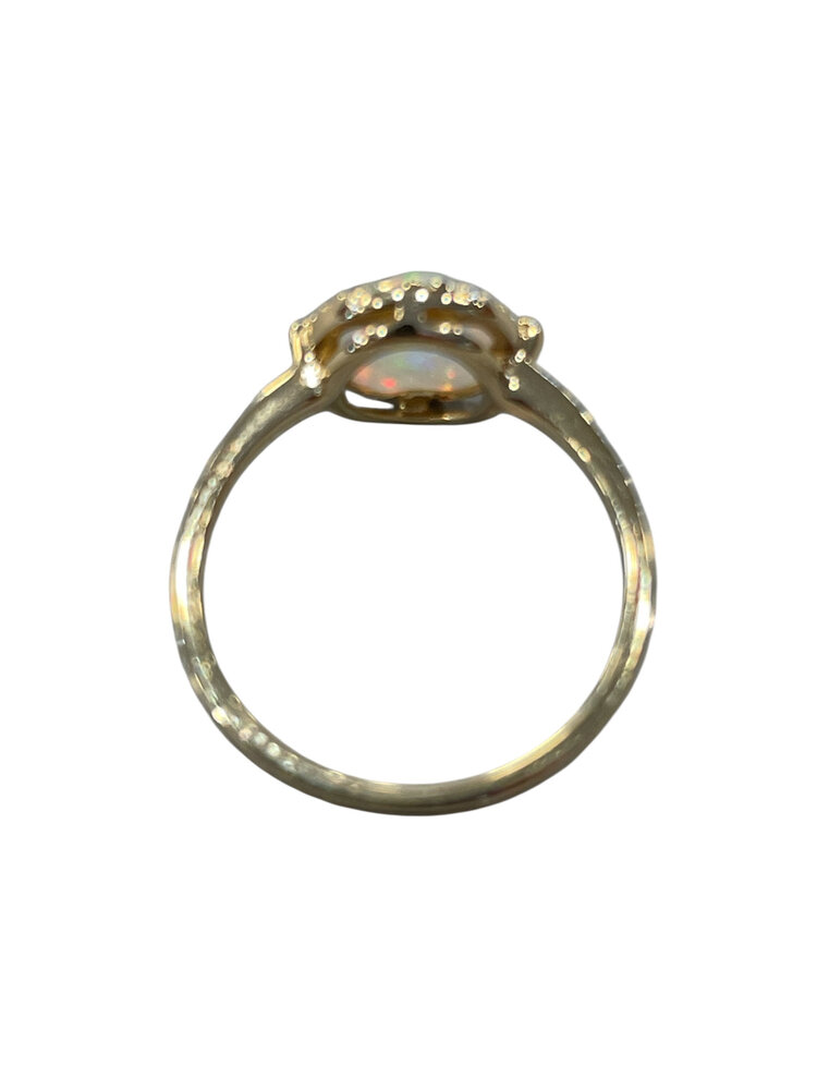 PRIMA NY (Y)14KY 0.01CT & 1.21CT DIAMOND OPAL  RING YELLOW GOLD FINGER SIZE 6.75