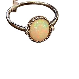 PRIMA NY (Y)14K 1.24 OPAL 0.01 DIA RING WG