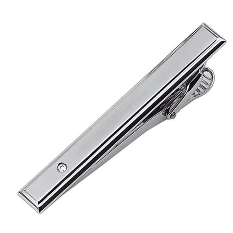 (R)SS DIA .03CT STAINLESS STEEL BRUSHED DIAMOND TIE BAR