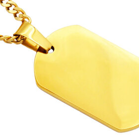 BLACKJACK (Y)BJ YT DOG TAG STEEL MENS STAINLESS STEEL YELLOW TONE DOG TAG