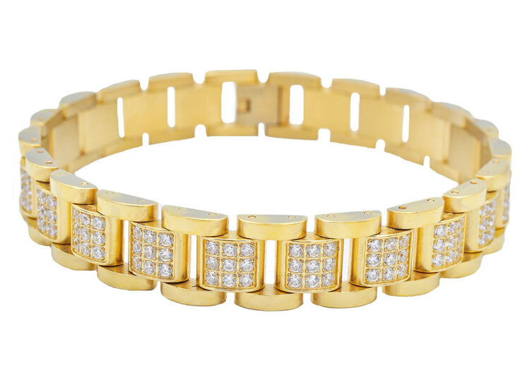 BLACKJACK (Y)STAINLESS CZ BRACELET