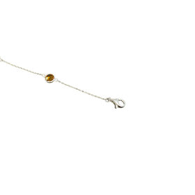 PRIMA NY (Y)14KW 1.86TW CITRINE CHECKERED  BOARD CUT BEZEL SET  BY THE YARD ON CABLE CHAIN,  7” LONG WHITE GOLD  BRACELET