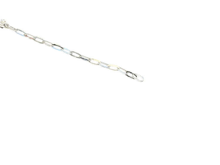 Roman + Jules (R)14KW 0.14CT DIA 1.50CT SAPPHIRE 5 OVAL CUT W/ DIAMOND STATIONS CENTERED ON OVAL LINK BRACELET