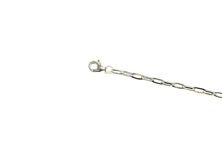 Roman + Jules (R)14KW 0.14CT DIA 1.50CT SAPPHIRE 5 OVAL CUT W/ DIAMOND STATIONS CENTERED ON OVAL LINK BRACELET