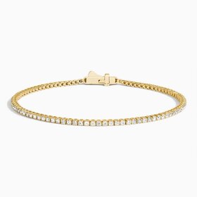 (R)14K LAB 2CTW LAB GROWN YELLOW GOLD DIAMOND TENNIS BRACELET