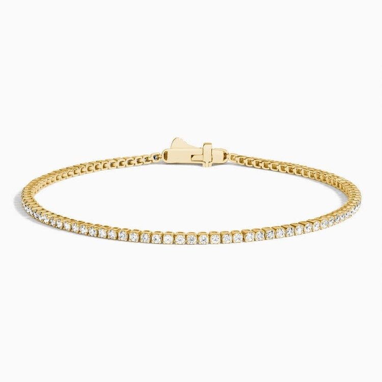(R)14K LAB 2CTW LAB GROWN YELLOW GOLD DIAMOND TENNIS BRACELET