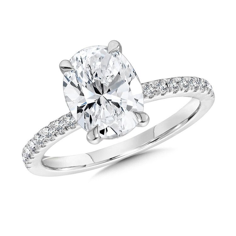 DS DESIGN INC. (Y)LG 14K 2.09CTW OVAL 1.59CT CTR 0.50CT MTG HALO ENGAGEMENT IGI CERTIFIED
