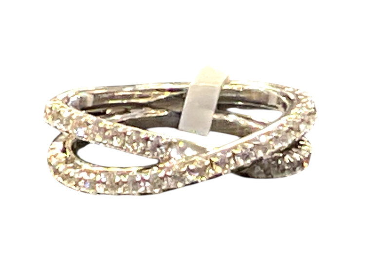 (Y)14KW LG 0.68CT VS1/E LAB GROWN DIAMOND CROSSOVER BAND