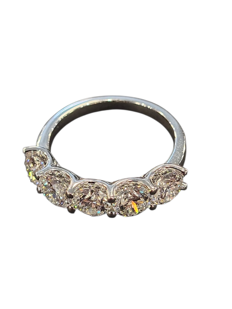 (R)14K LAB 2.52CTW LAB GROWN DIAMOND 5-STONE BAND IGI CERT SIZE 7