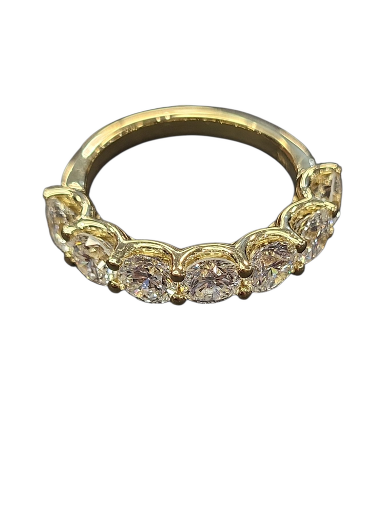 (R)14K LAB 3.01CTW 7 STONE LAB GROWN DIAMOND BAND SIZE 7 IGI CERT