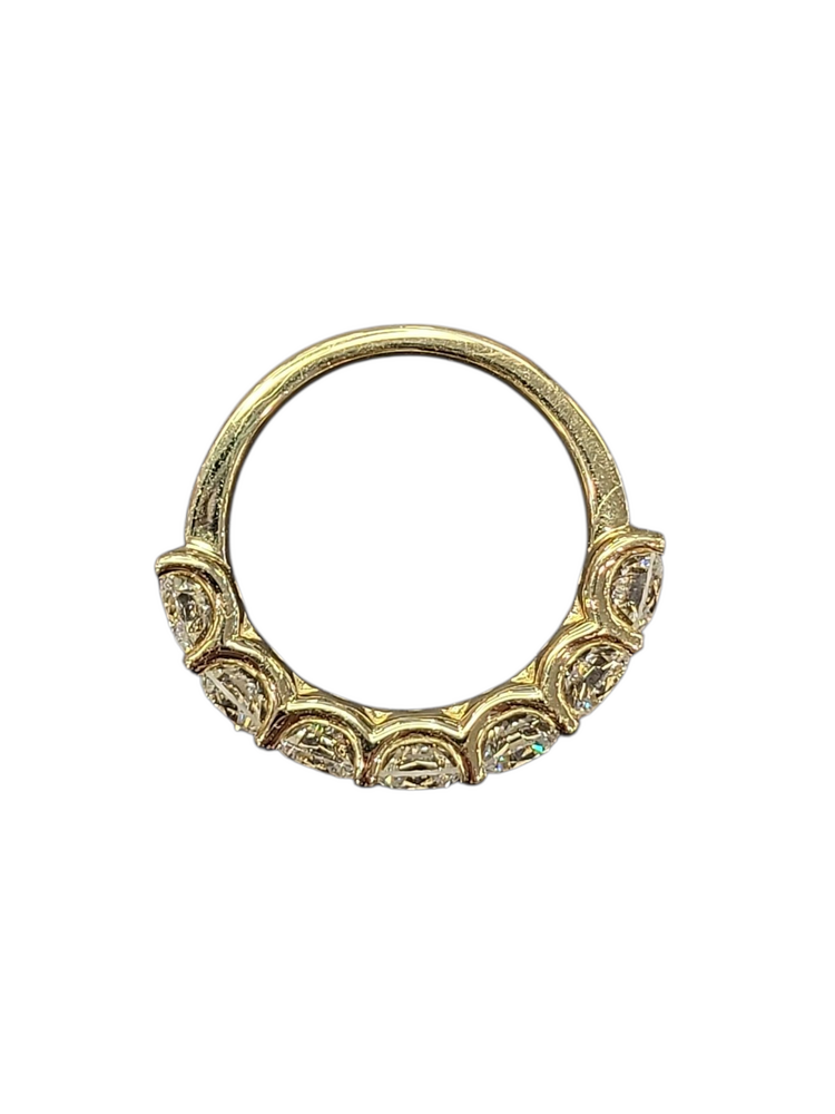 (R)14K LAB 3.01CTW 7 STONE LAB GROWN DIAMOND BAND SIZE 7 IGI CERT