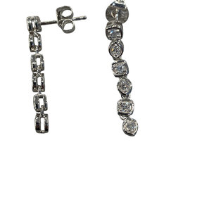 (R)925 LAB 0.50CT LAB GROWN DIAMOND DANGLE EARRINGS STERLING SILVER