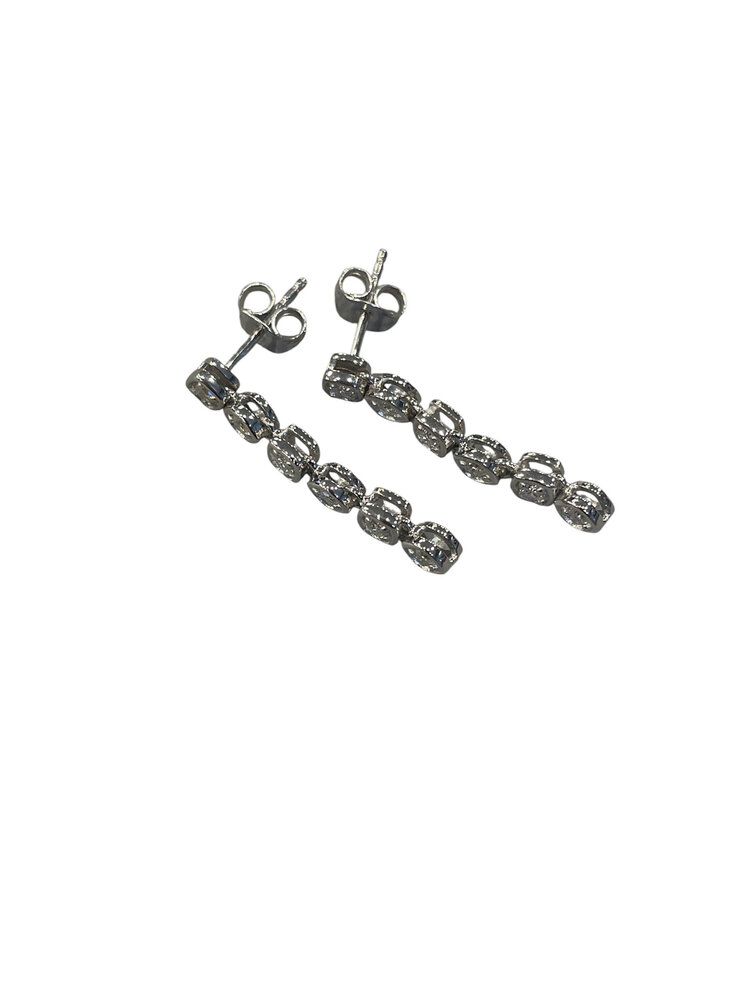 (R)925 LAB 0.50CT LAB GROWN DIAMOND DANGLE EARRINGS STERLING SILVER