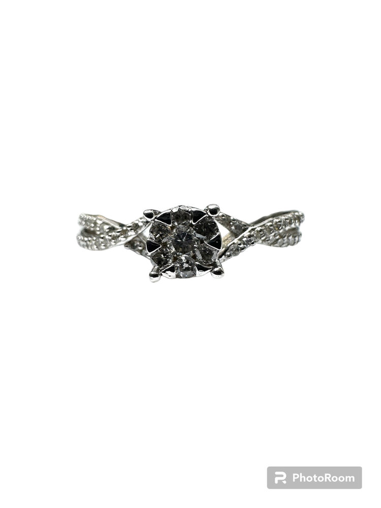 (X) 925 .20CT DIAMOND CLUSTER RING