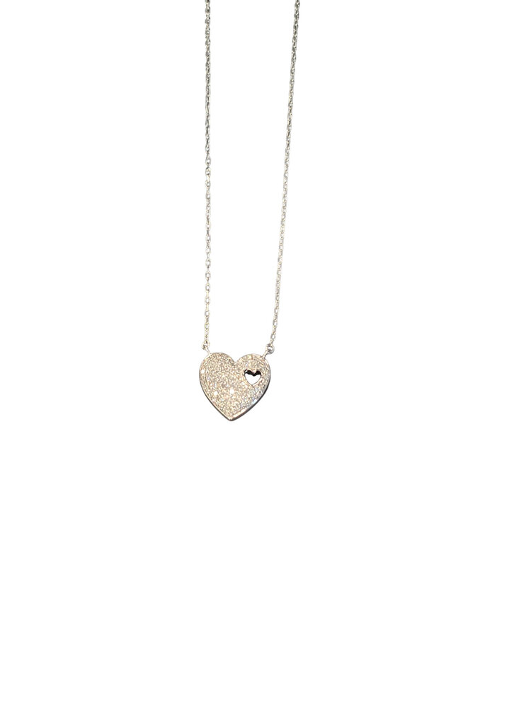 (Y)925 0.35CT DIA HEART NECKLACE