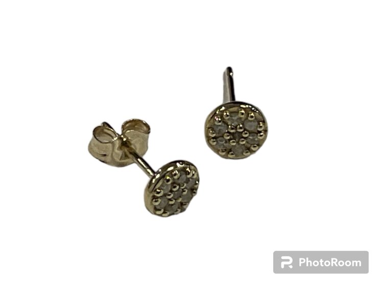 (R) 10K DIA .08CT YELLOW GOLD DIAMOND ROUND EARRINGS