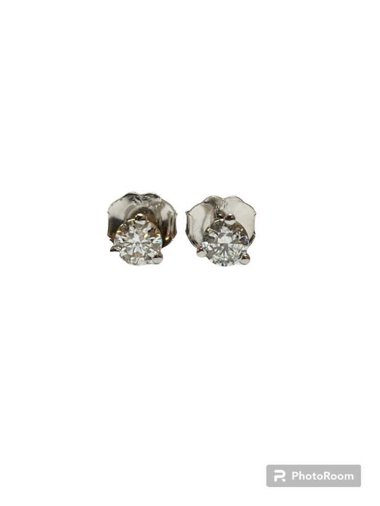 FJ KASHI (R) 14K .30CT MARTINI STUDS SI2 H WHITE GOLD