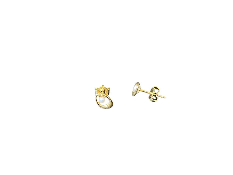 MASTALONI (Y)14KY 2-2.5MM FW PEARL FRESHWATER STUD YELLOW GOLD EARRINGS