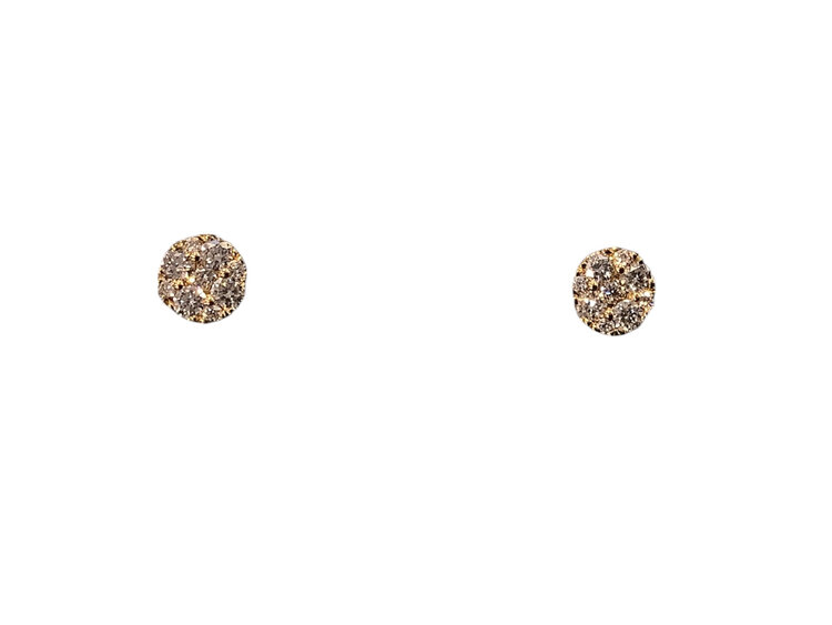 (R)14KY .20TW MULTI DIA EARRINGS 14KT YELLOW GOLD CLUSTER DIAMONDS