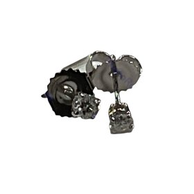 GEMDEK (Y)14K DIA .20CT WHITE GOLD DIAMOND STUD EARRINGS
