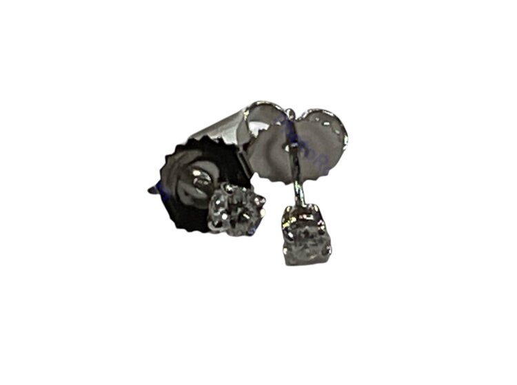 GEMDEK (Y)14K DIA .20CT WHITE GOLD DIAMOND STUD EARRINGS