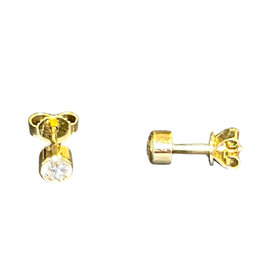 GEMDEK M(Y)14K DIA .50CT YELLOW GOLD BEZEL SET DIAMOND STUD EARRINGS