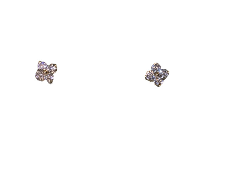 FJ KASHI (Y)14KY 0.51CT FOUR STONE DIAMOND STUD EARRINGS
