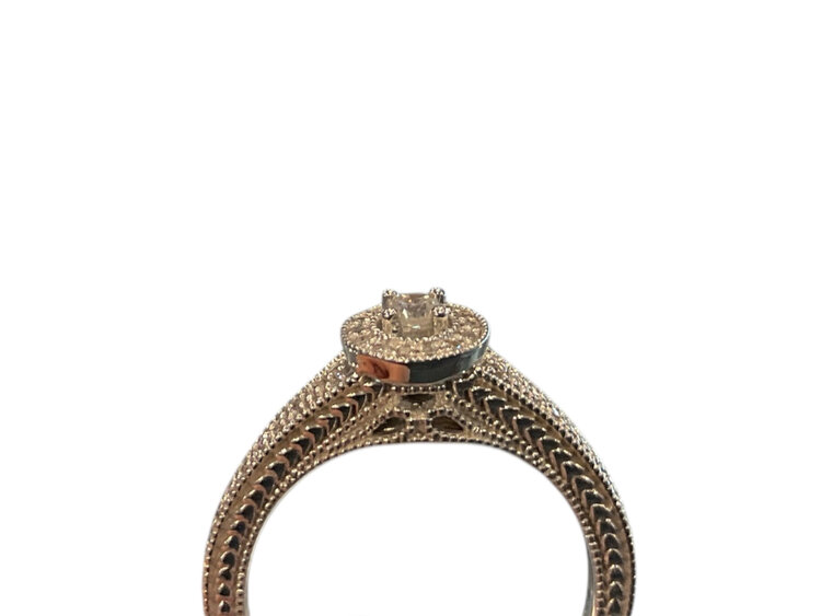 (Y)10K 0.40CTW ENGAGEMENT HALO RING NATURAL DIAMOND WHITE GOLD