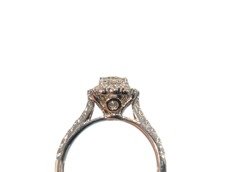 (Y)14KW 1.58CTW .88CT ROUND VS1 G .70CT DIAMOND RING