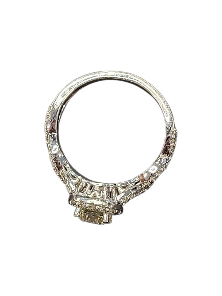 (X)14KW 1.51CTW NATURAL 0.81 J VS1 0.70MTG DIAMOND ENGAGEMENT RING ROUND HALO TWIST