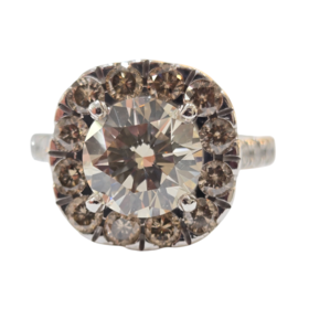 M(Y) 14K 2.53GIA 1MTG WHITE GOLD RING, GIA# 17627224 O-P VVS1 ROUND CENTER