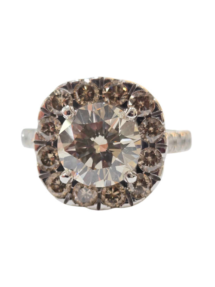 M(Y) 14K 2.53GIA 1MTG WHITE GOLD RING, GIA# 17627224 O-P VVS1 ROUND CENTER