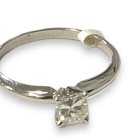 GEMDEK (Y)14K 0.46CT H SI+ 14W WHITE GOLD RADIANT CUT SOLITAIRE 0.46CT H COLOR SI+