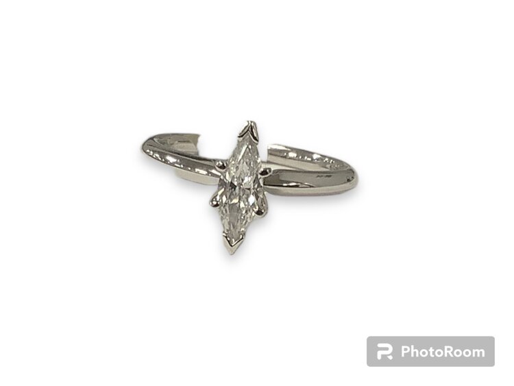 GEMDEK (Y)14K 0.49CT MQ H SI+ 14K WHIT GOLD SOLITAIRE MARQUISE .49 CT H SI+