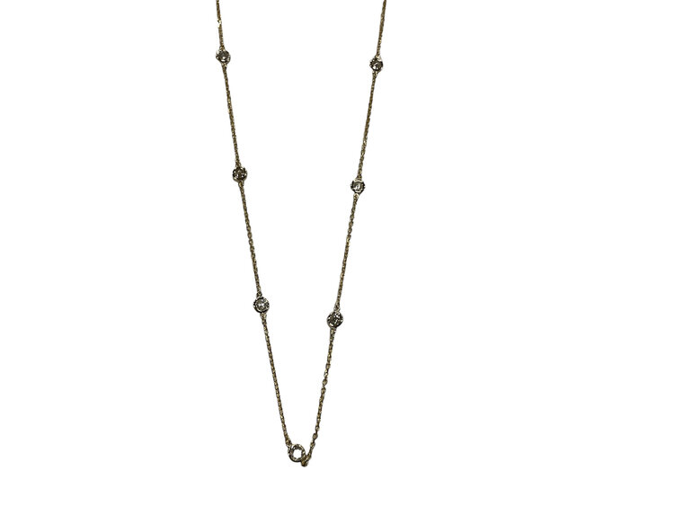 FJ KASHI (R)14K DIA .90CT YELLOW GOLD BEZEL SET DIAMOND NECKLACE DBY