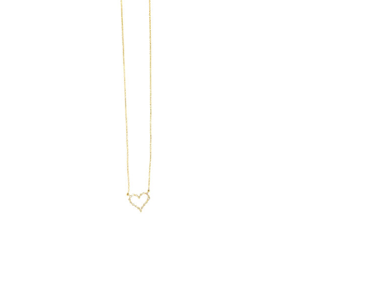 (Y)14K .15CTW DIA HEART NECKLACE
