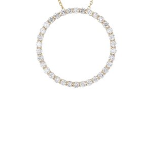 FJ KASHI (Y)14K .1.53CT 19 DIAMOND CIRCLE PENDANT YELLOW GOLD