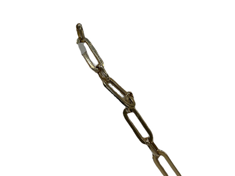 (R) 14KY .33TW PAPERCLIP ACCENTED BRACELET YELLOW GOLD