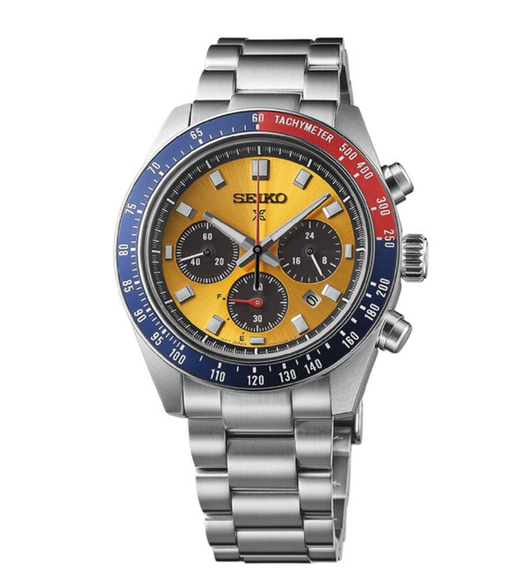 SEIKO SEIKO POUGE STAINLESS STEEL CHRONO SOLAR GENTS WATCH