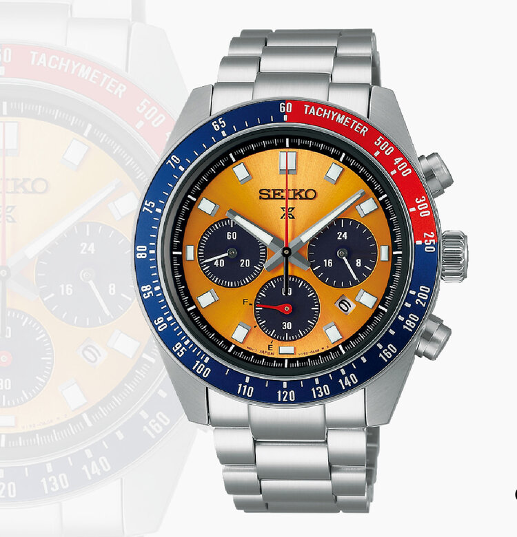 SEIKO SEIKO POUGE STAINLESS STEEL CHRONO SOLAR GENTS WATCH