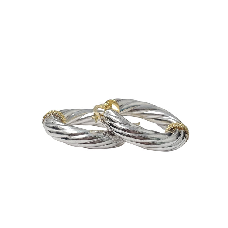 (Y) 14K TT GOLD HOOP 4.7GRAMS