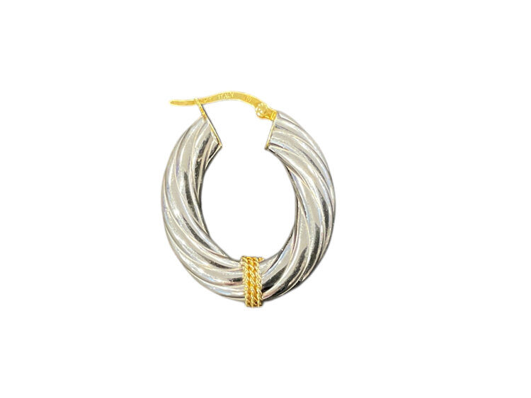 (Y) 14K TT GOLD HOOP 4.7GRAMS