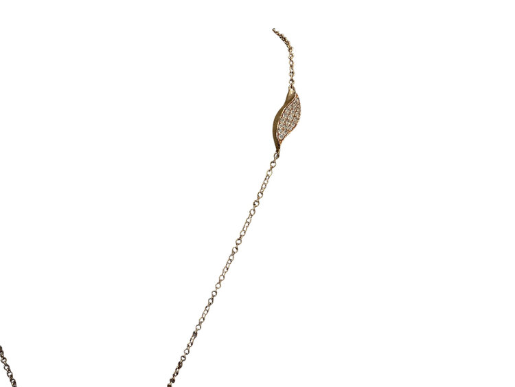 GEMDEK (R)14KR OPAL 22.54CT 0.56CT DIAMOND W/DIA PAVE DETAIL ON 19” CABLE LINK STYLE CHAIN NECKLACE