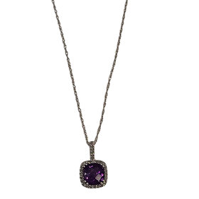 (Y) AM/DIA 10K AMETHYST (1.15) DIAMOND (0.09) PENDANT YELLOW GOLD