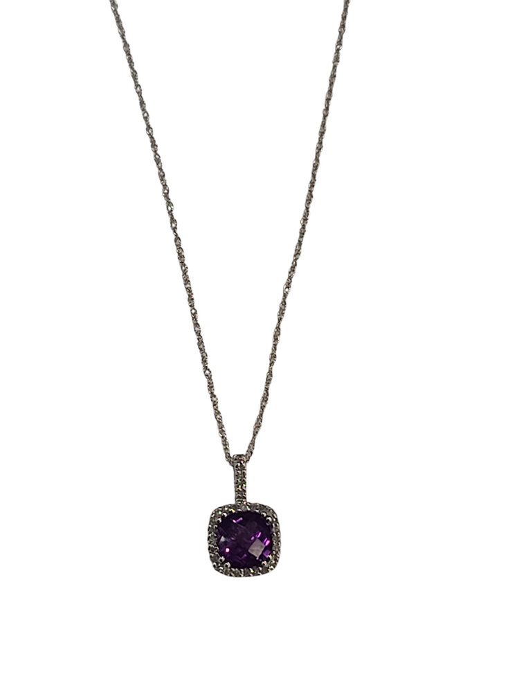 (Y) AM/DIA 10K AMETHYST (1.15) DIAMOND (0.09) PENDANT YELLOW GOLD