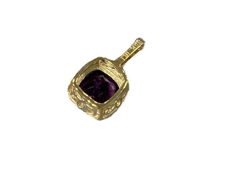 (Y) AM/DIA 10K AMETHYST (1.15) DIAMOND (0.09) PENDANT YELLOW GOLD