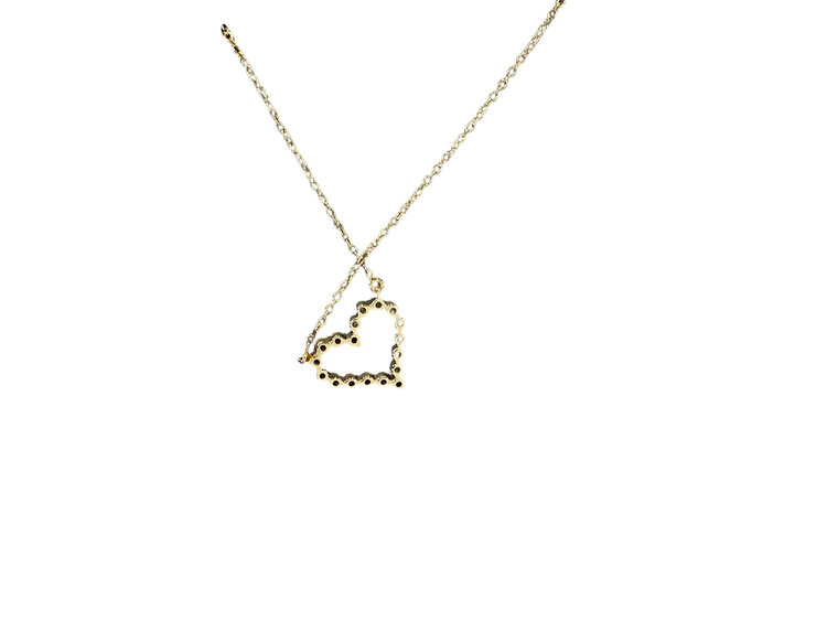 (Y)14K 0.10CT EM 0.10CT DIA HEART NECKLACE